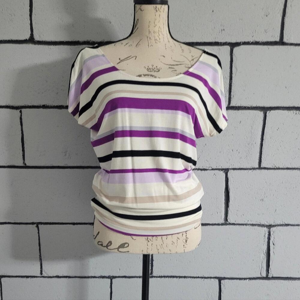 BUNDLE SALE!  WHBM Striped Purple and Black Women's Top Sz S